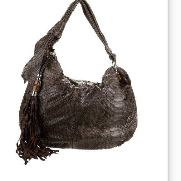 Gucci Jungle Hobo Python Large Shoulder Bag Tassels Snake Print Luxury Bag - Picture 4 of 15